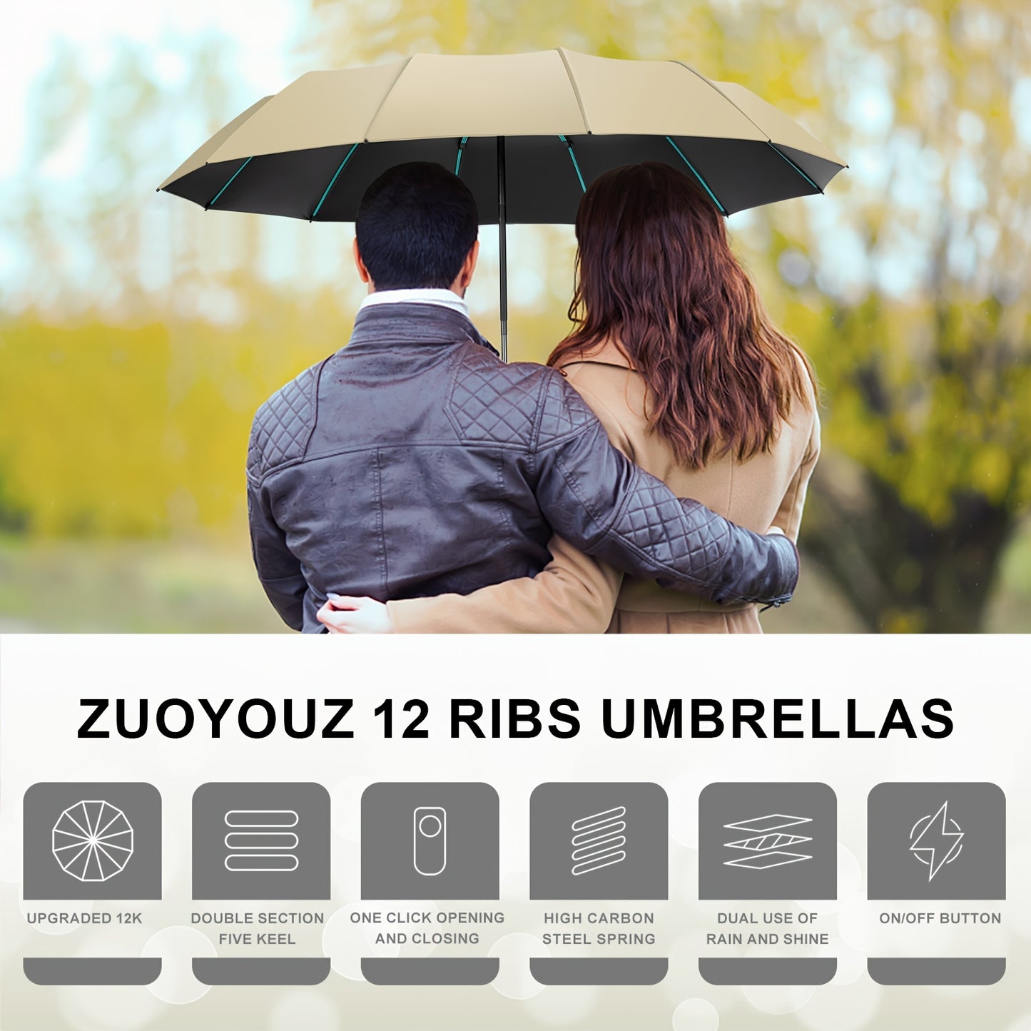Indestructible Windproof 12-bone Umbrella (3+2Ribs) - Fashion-forward Design For Men With Premium UV Protection - Versatile All-weather Sunshade And Female Umbrella - Automatic Opening\u002Fclosing, Compact Folding Design For Ultimate Convenience