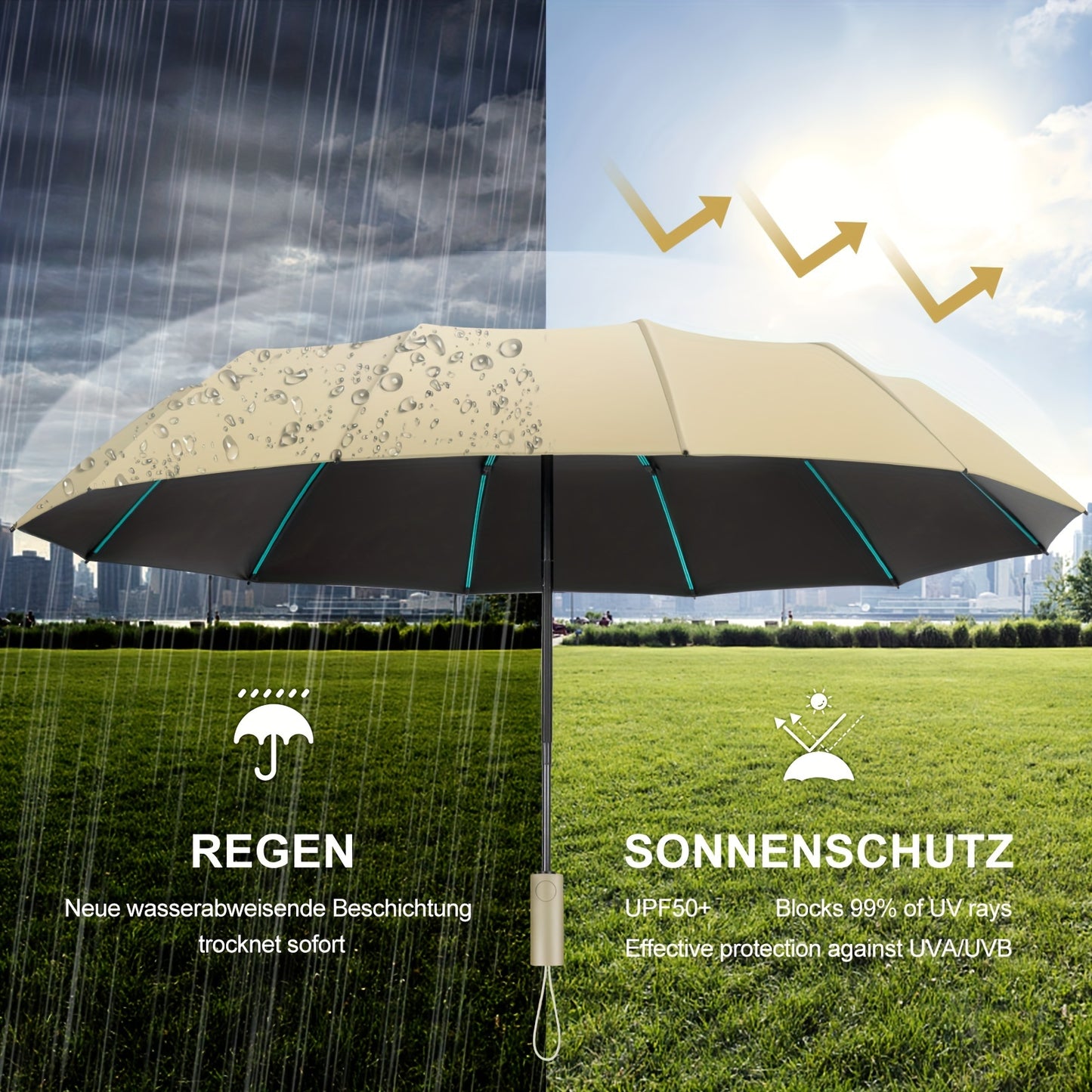 Indestructible Windproof 12-bone Umbrella (3+2Ribs) - Fashion-forward Design For Men With Premium UV Protection - Versatile All-weather Sunshade And Female Umbrella - Automatic Opening\u002Fclosing, Compact Folding Design For Ultimate Convenience