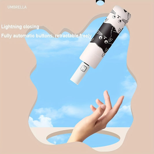 Automatic Large 8 Bone Umbrella - Waterproof Fabric, Iron Handle and Skeleton, Compact, Windproof - Perfect for Outdoor Activities and Rain or Sun