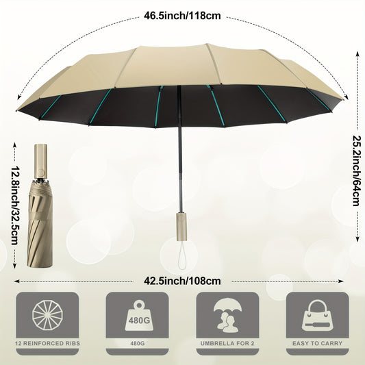 Indestructible Windproof 12-bone Umbrella (3+2Ribs) - Fashion-forward Design For Men With Premium UV Protection - Versatile All-weather Sunshade And Female Umbrella - Automatic Opening\u002Fclosing, Compact Folding Design For Ultimate Convenience